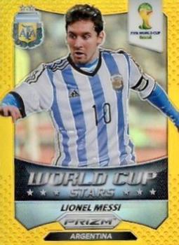 2014 Panini Prizm FIFA World Cup Brazil - World Cup Stars Prizms Gold #1 Lionel Messi Front