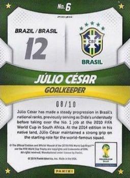 2014 Panini Prizm FIFA World Cup Brazil - World Cup Stars Prizms Gold #6 Julio Cesar Back