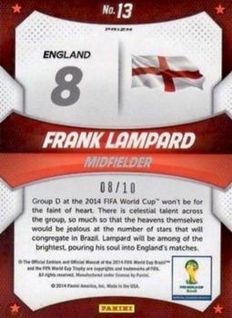 2014 Panini Prizm FIFA World Cup Brazil - World Cup Stars Prizms Gold #13 Frank Lampard Back