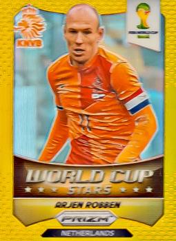 2014 Panini Prizm FIFA World Cup Brazil - World Cup Stars Prizms Gold #20 Arjen Robben Front
