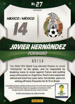 2014 Panini Prizm FIFA World Cup Brazil - World Cup Stars Prizms Gold #27 Javier Hernandez Back