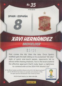 2014 Panini Prizm FIFA World Cup Brazil - World Cup Stars Prizms Gold #35 Xavi Hernandez Back