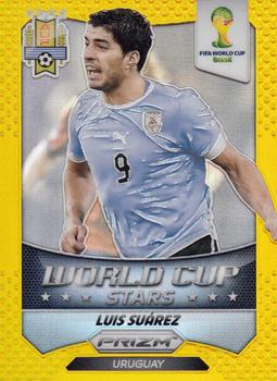 2014 Panini Prizm FIFA World Cup Brazil - World Cup Stars Prizms Gold #37 Luis Suarez Front
