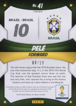 2014 Panini Prizm FIFA World Cup Brazil - World Cup Stars Prizms Gold #41 Pele Back