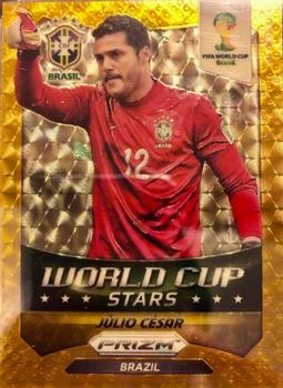 2014 Panini Prizm FIFA World Cup Brazil - World Cup Stars Prizms Gold Power #6 Julio Cesar Front