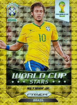 2014 Panini Prizm FIFA World Cup Brazil - World Cup Stars Prizms Gold Power #7 Neymar Jr. Front