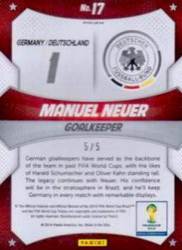 2014 Panini Prizm FIFA World Cup Brazil - World Cup Stars Prizms Gold Power #17 Manuel Neuer Back