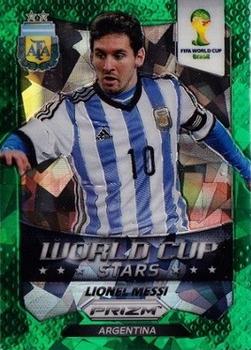 2014 Panini Prizm FIFA World Cup Brazil - World Cup Stars Prizms Green Crystal #1 Lionel Messi Front