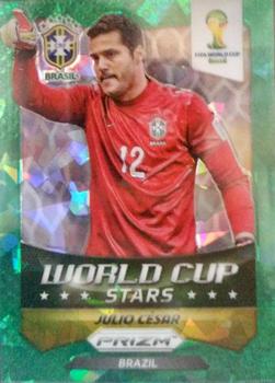 2014 Panini Prizm FIFA World Cup Brazil - World Cup Stars Prizms Green Crystal #6 Julio Cesar Front