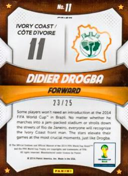 2014 Panini Prizm FIFA World Cup Brazil - World Cup Stars Prizms Green Crystal #11 Didier Drogba Back