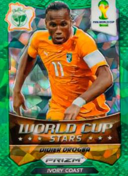 2014 Panini Prizm FIFA World Cup Brazil - World Cup Stars Prizms Green Crystal #11 Didier Drogba Front