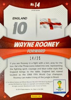 2014 Panini Prizm FIFA World Cup Brazil - World Cup Stars Prizms Green Crystal #14 Wayne Rooney Back