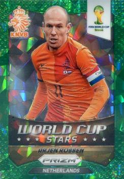 2014 Panini Prizm FIFA World Cup Brazil - World Cup Stars Prizms Green Crystal #20 Arjen Robben Front