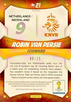 2014 Panini Prizm FIFA World Cup Brazil - World Cup Stars Prizms Green Crystal #21 Robin van Persie Back