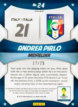 2014 Panini Prizm FIFA World Cup Brazil - World Cup Stars Prizms Green Crystal #24 Andrea Pirlo Back