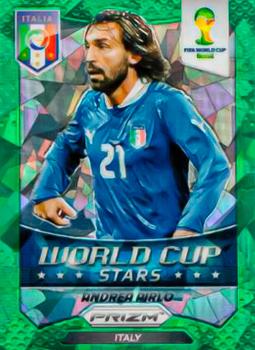 2014 Panini Prizm FIFA World Cup Brazil - World Cup Stars Prizms Green Crystal #24 Andrea Pirlo Front