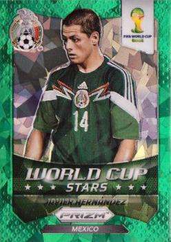 2014 Panini Prizm FIFA World Cup Brazil - World Cup Stars Prizms Green Crystal #27 Javier Hernandez Front