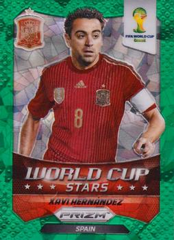 2014 Panini Prizm FIFA World Cup Brazil - World Cup Stars Prizms Green Crystal #35 Xavi Hernandez Front