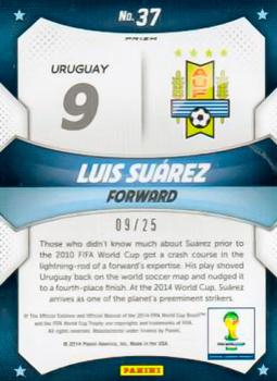 2014 Panini Prizm FIFA World Cup Brazil - World Cup Stars Prizms Green Crystal #37 Luis Suarez Back