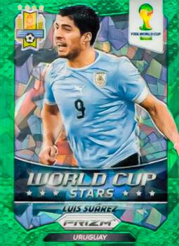 2014 Panini Prizm FIFA World Cup Brazil - World Cup Stars Prizms Green Crystal #37 Luis Suarez Front