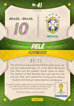 2014 Panini Prizm FIFA World Cup Brazil - World Cup Stars Prizms Green Crystal #41 Pele Back