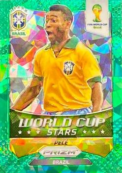 2014 Panini Prizm FIFA World Cup Brazil - World Cup Stars Prizms Green Crystal #41 Pele Front