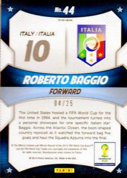 2014 Panini Prizm FIFA World Cup Brazil - World Cup Stars Prizms Green Crystal #44 Roberto Baggio Back