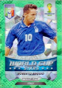 2014 Panini Prizm FIFA World Cup Brazil - World Cup Stars Prizms Green Crystal #44 Roberto Baggio Front