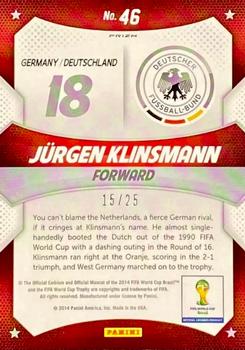 2014 Panini Prizm FIFA World Cup Brazil - World Cup Stars Prizms Green Crystal #46 Jurgen Klinsmann Back