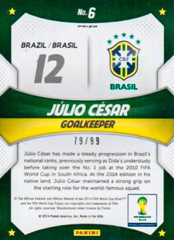 2014 Panini Prizm FIFA World Cup Brazil - World Cup Stars Prizms Purple #6 Julio Cesar Back