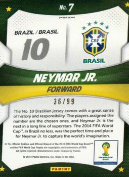 2014 Panini Prizm FIFA World Cup Brazil - World Cup Stars Prizms Purple #7 Neymar Jr. Back