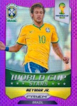 2014 Panini Prizm FIFA World Cup Brazil - World Cup Stars Prizms Purple #7 Neymar Jr. Front
