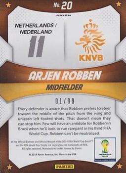 2014 Panini Prizm FIFA World Cup Brazil - World Cup Stars Prizms Purple #20 Arjen Robben Back