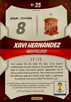 2014 Panini Prizm FIFA World Cup Brazil - World Cup Stars Prizms Purple #35 Xavi Hernandez Back