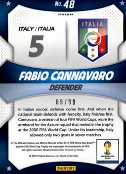 2014 Panini Prizm FIFA World Cup Brazil - World Cup Stars Prizms Purple #48 Fabio Cannavaro Back