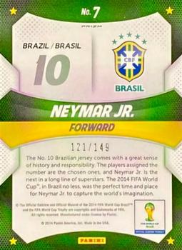 2014 Panini Prizm FIFA World Cup Brazil - World Cup Stars Prizms Red #7 Neymar Jr. Back
