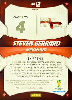 2014 Panini Prizm FIFA World Cup Brazil - World Cup Stars Prizms Red #12 Steven Gerrard Back