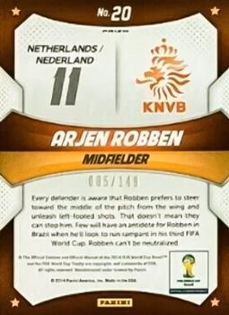 2014 Panini Prizm FIFA World Cup Brazil - World Cup Stars Prizms Red #20 Arjen Robben Back