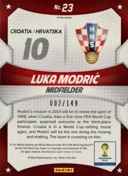 2014 Panini Prizm FIFA World Cup Brazil - World Cup Stars Prizms Red #23 Luka Modric Back