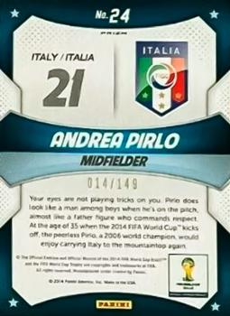2014 Panini Prizm FIFA World Cup Brazil - World Cup Stars Prizms Red #24 Andrea Pirlo Back