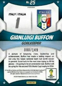 2014 Panini Prizm FIFA World Cup Brazil - World Cup Stars Prizms Red #25 Gianluigi Buffon Back