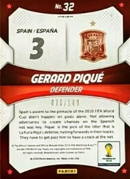 2014 Panini Prizm FIFA World Cup Brazil - World Cup Stars Prizms Red #32 Gerard Pique Back