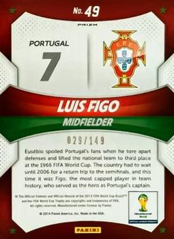 2014 Panini Prizm FIFA World Cup Brazil - World Cup Stars Prizms Red #49 Luis Figo Back