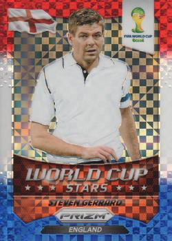 2014 Panini Prizm FIFA World Cup Brazil - World Cup Stars Prizms Red, White and Blue Power Plaid #12 Steven Gerrard Front
