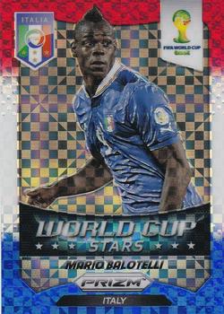 2014 Panini Prizm FIFA World Cup Brazil - World Cup Stars Prizms Red, White and Blue Power Plaid #26 Mario Balotelli Front