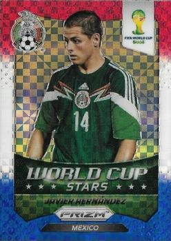 2014 Panini Prizm FIFA World Cup Brazil - World Cup Stars Prizms Red, White and Blue Power Plaid #27 Javier Hernandez Front