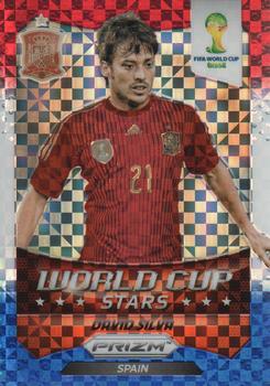2014 Panini Prizm FIFA World Cup Brazil - World Cup Stars Prizms Red, White and Blue Power Plaid #31 David Silva Front