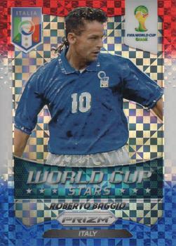 2014 Panini Prizm FIFA World Cup Brazil - World Cup Stars Prizms Red, White and Blue Power Plaid #44 Roberto Baggio Front