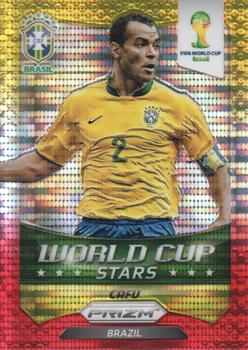 2014 Panini Prizm FIFA World Cup Brazil - World Cup Stars Prizms Yellow Red Pulsar #47 Cafu Front