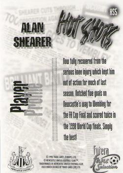 1999 Futera Newcastle United Fans' Selection - Hot Shots #HS5 Alan Shearer Back